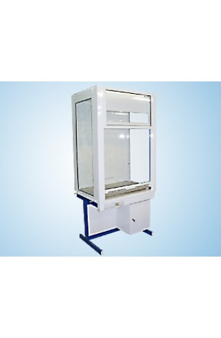Шкаф вытяжной демонстрационнный, со стекл. стенками 900 ШВДУнв (нерж.сталь, с водой)